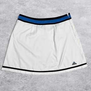 Vintage Adidas White Tennis Golf Athletic Skirt with Blue and Black Trim Size 12